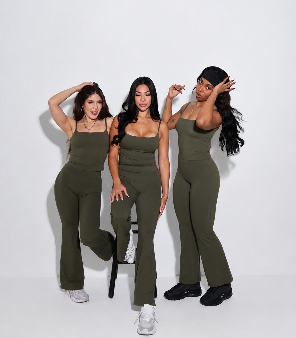 Olive Flare Leggings