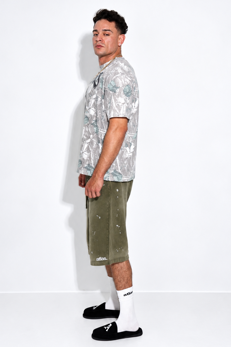 OLIVE DISTRESSED SHORTS